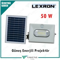 50 Watt Güneş Enerjili Projektör Lamba Lexron 